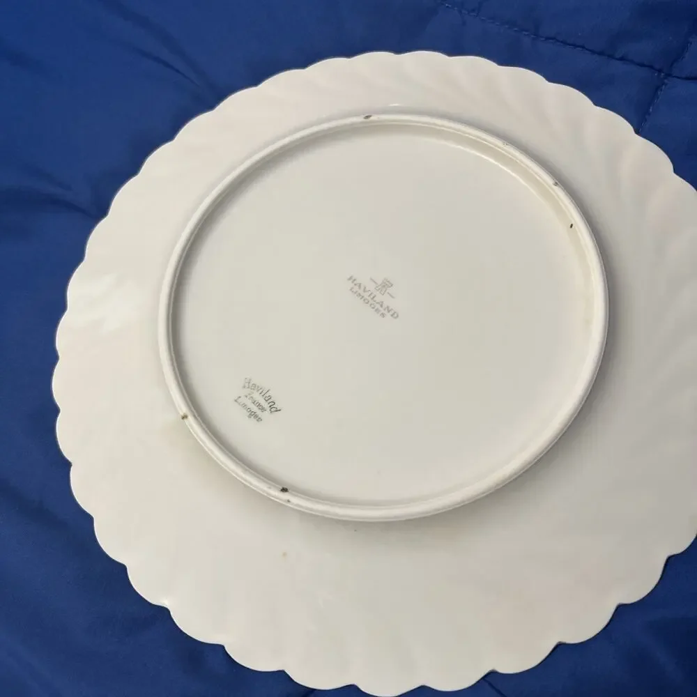 Haviland Limoges France Fleurs et Fruits De Saxe Porcelain Salad Plates Set of 3